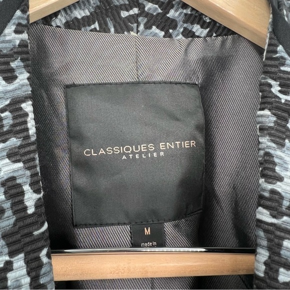 Classiques Entier Gray Black Silk Lined Full Zip‎ Coat Jacket Women’s - Picture 4 of 10